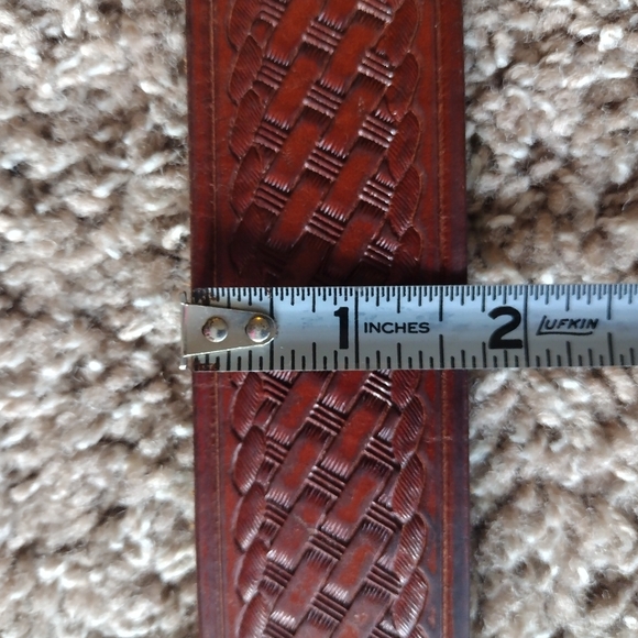 Triple K Deluxe Brown Leather Ranger Belt 53A-36 with Brass Buckle - Picture 13 of 14